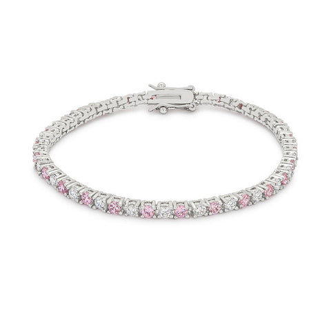 Lace Pink Cubic Zirconia Tennis Bracelet