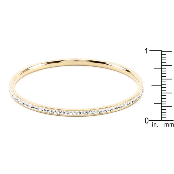 Simple Goldtone Finish Crystal Bangle