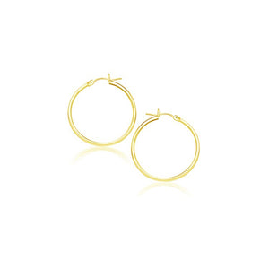 14k Yellow Gold Polished Hoop Earrings (2x20mm)