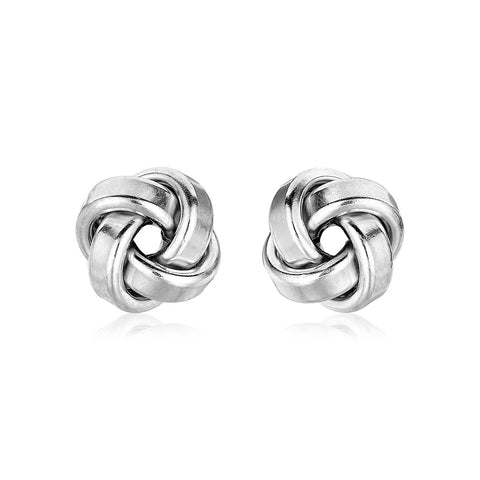 Petite Sterling Silver Polished Love Knot Earrings(9mm)