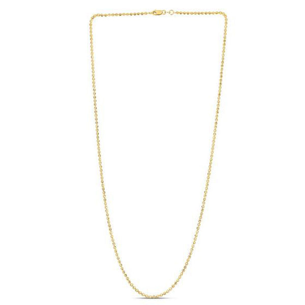 Moon Cut Bead Chain in 14k Yellow Gold (2.00 mm)