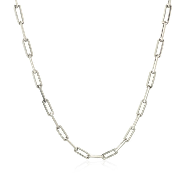 Sterling Silver Rhodium Plated Paperclip Chain (2.50 mm)