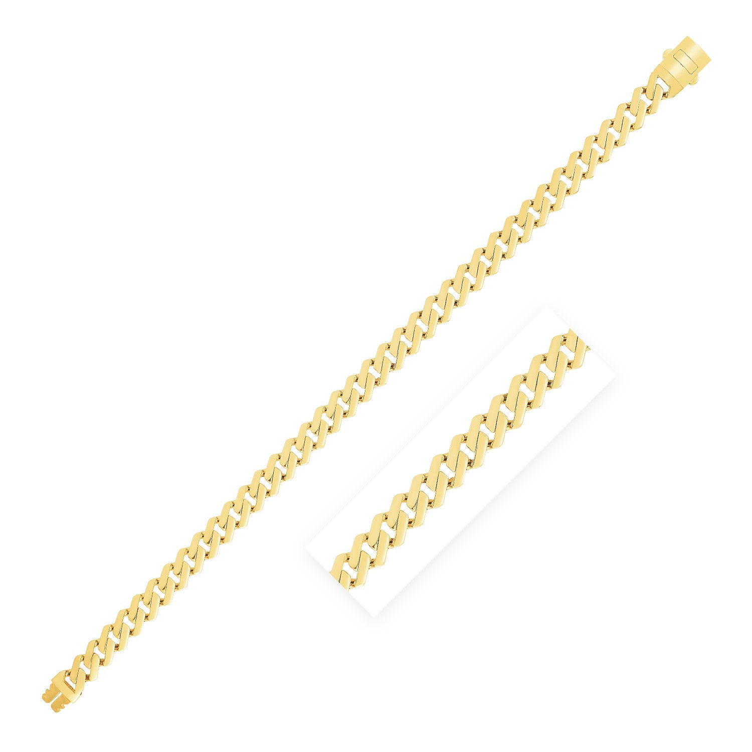 14k Yellow Gold High Polish Modern Lite Edge Bracelet  (8.00 mm)