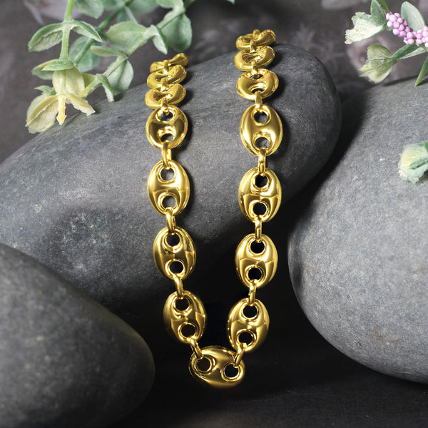 14k Yellow Gold Puffed Mariner Link Chain (9.00 mm)