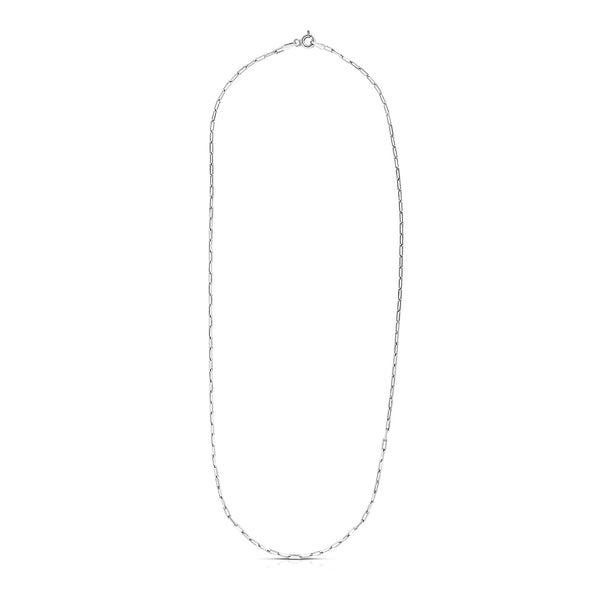 Sterling Silver Rhodium Plated Paperclip Chain (1.80 mm)