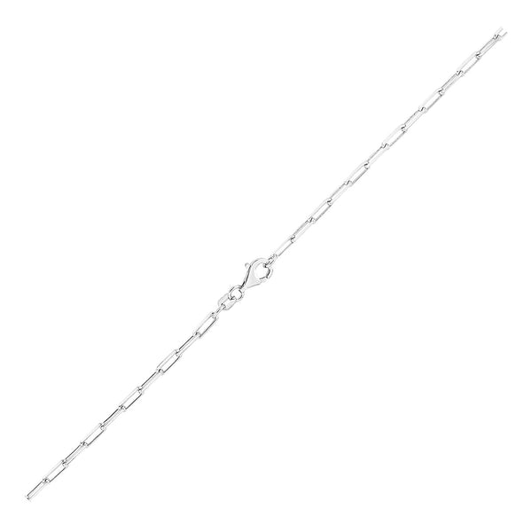 Sterling Silver Rhodium Plated Paperclip Chain (1.80 mm)