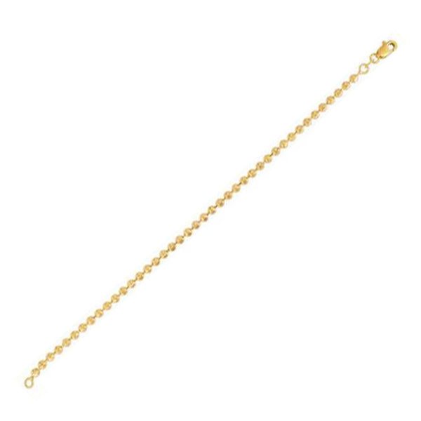 Moon Cut Bead Chain in 14k Yellow Gold (3.00 mm)