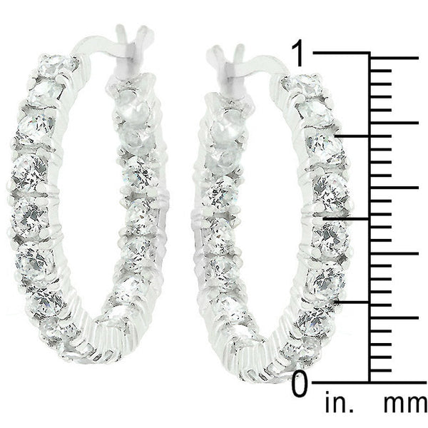 Sterling Silver Eternity Hoop Earrings