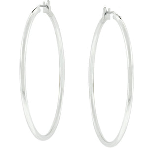 Large Silvertone Finish Hoop Earrings