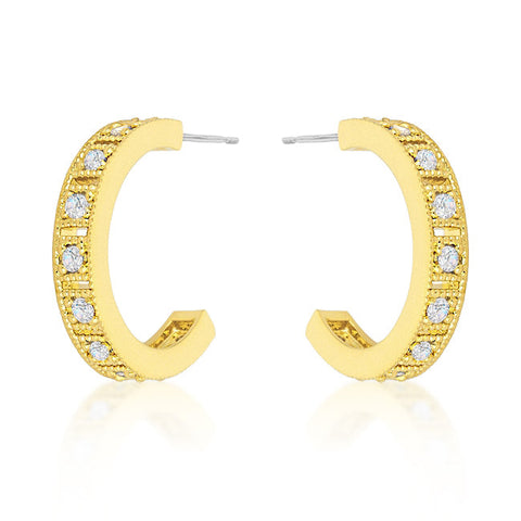 Roma Goldtone Finish Hoop Earrings