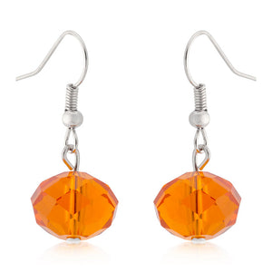 Orange Faceted Bead Earrings