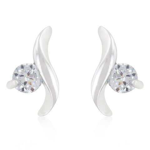 Twisting Solitaire Cubic Zirconia Earrings