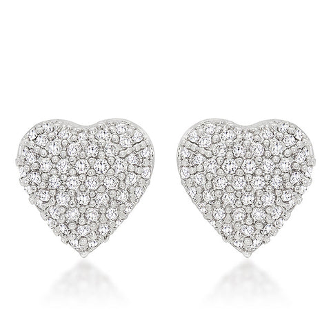 Special Pave Heart Earrings