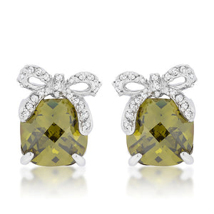 Olivine Drop Earrings with Bow