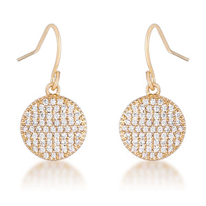 .6 Ct Elegant CZ Gold Plated Disk Earrings