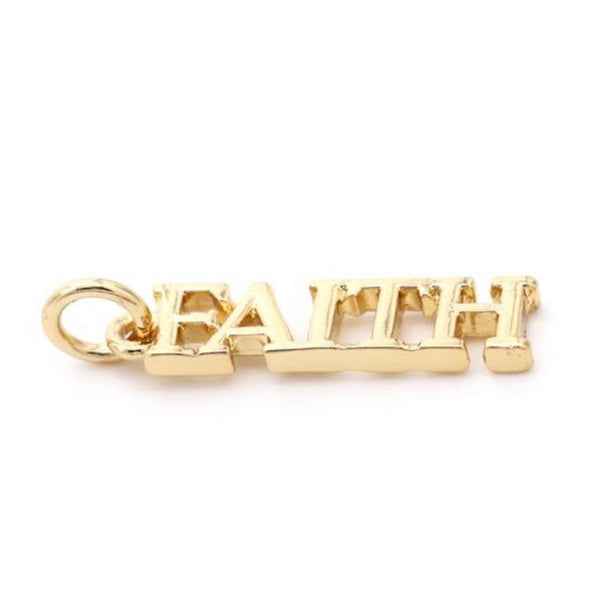 14k Gold Plated Faith Charm