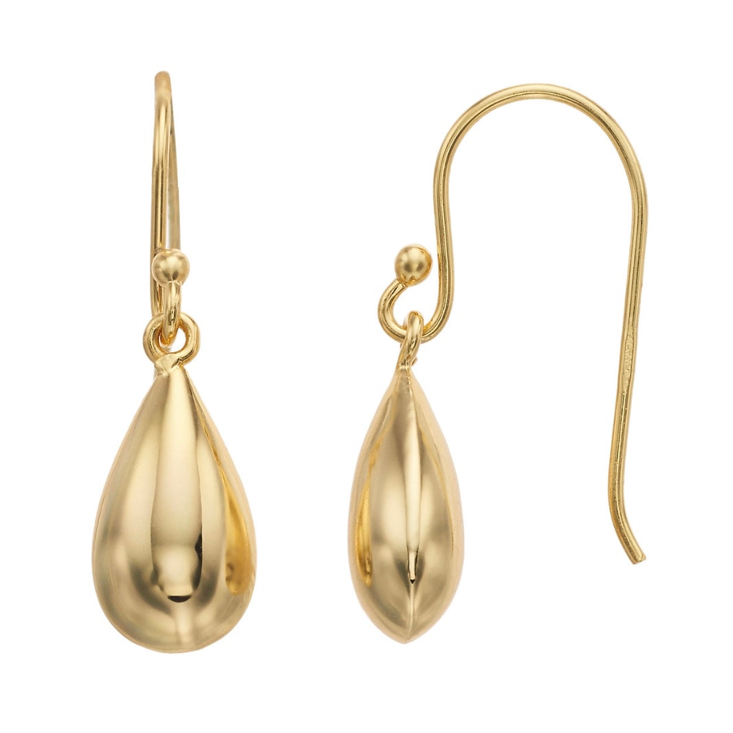 24k Gold over Sterling Silver Teardrop Earrings