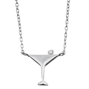 Sterling Silver Martini Necklace