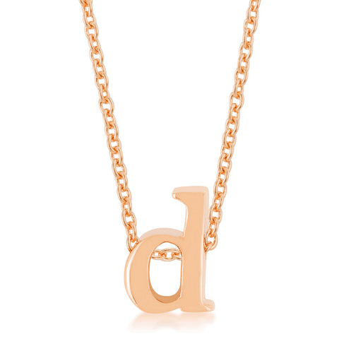 Rose Gold Finish Initial D Pendant