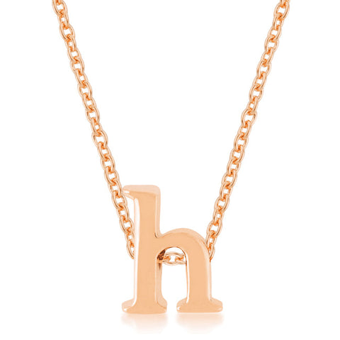 Rose Gold Finish Initial H Pendant