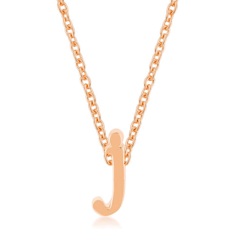 Rose Gold Finish Initial J Pendant