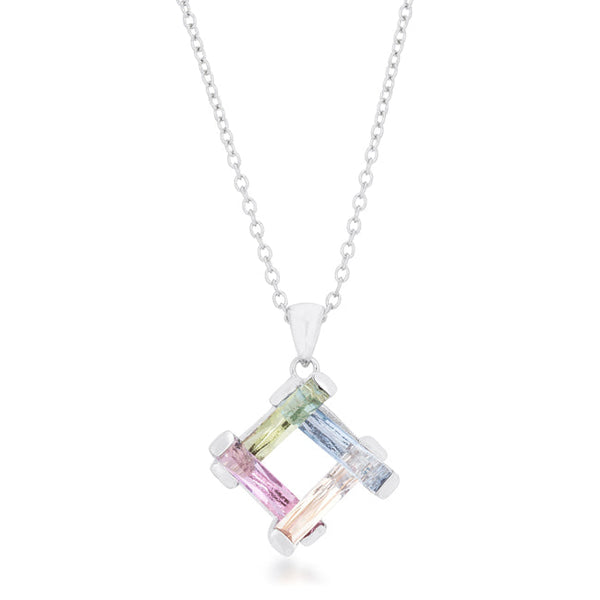 Myra Necklace 10ct Multicolor Rhodium Necklace