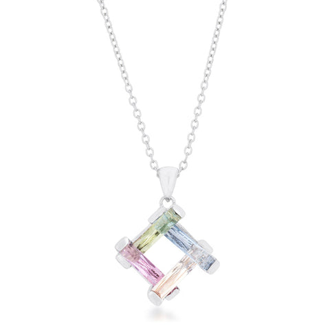 Myra Necklace 10ct Multicolor Rhodium Necklace