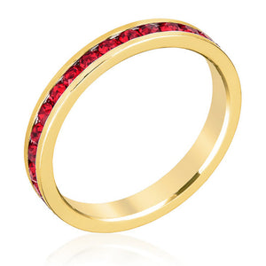 Stylish Stackables Ruby Red Gold Ring