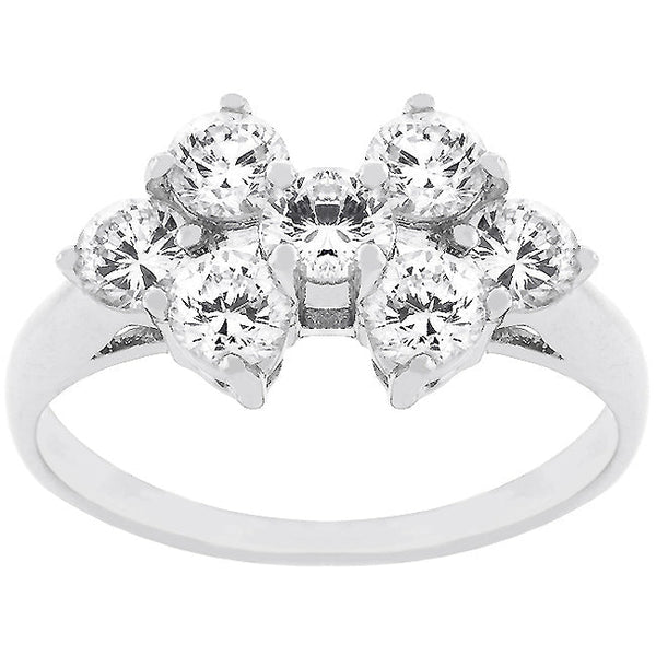 Round Cubic Zirconia Cluster Ring