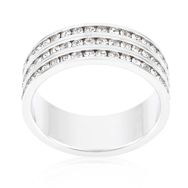 Triple Row Crystal Eternity Band