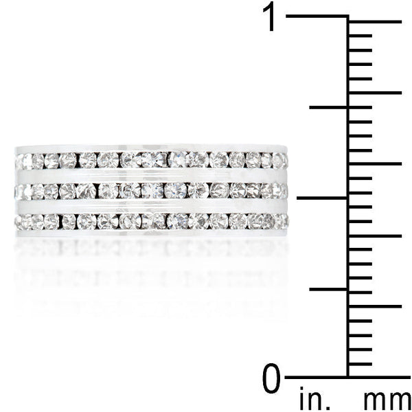 Triple Row Crystal Eternity Band