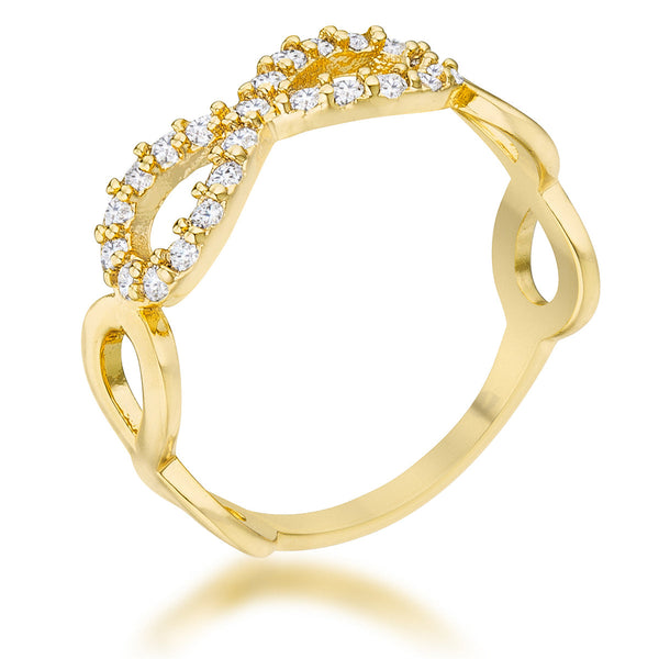 Mina 0.35ct CZ 18k Plated Gold Infinity Ring