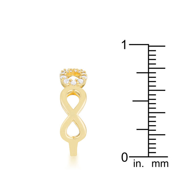 Mina 0.35ct CZ 18k Plated Gold Infinity Ring