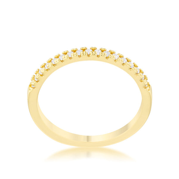 Rina 0.11ct CZ 14k Gold Delicate Band Ring