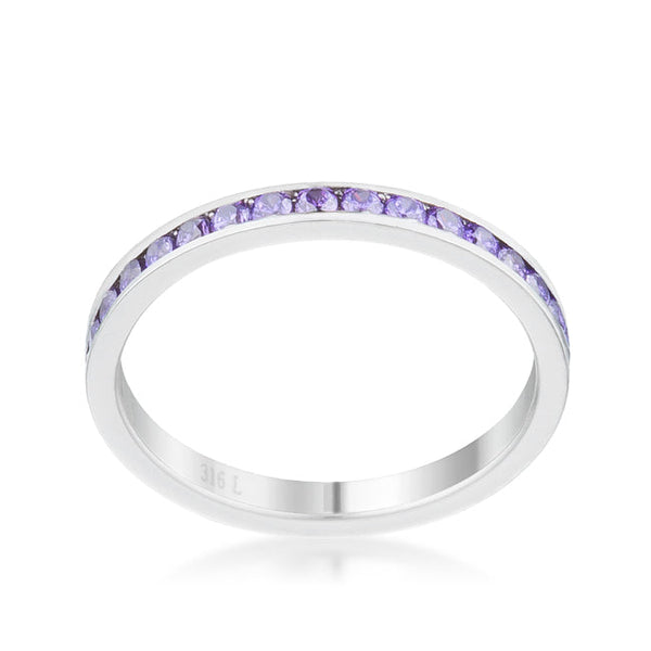 Teresa 0.5ct Amethyst CZ Stainless Steel Eternity Band