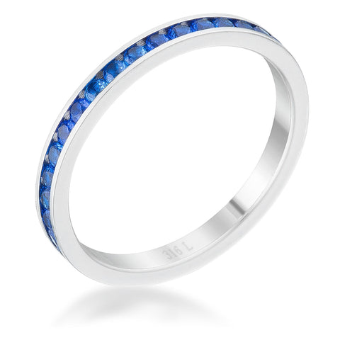 Teresa 0.5ct Sapphire CZ Stainless Steel Eternity Band