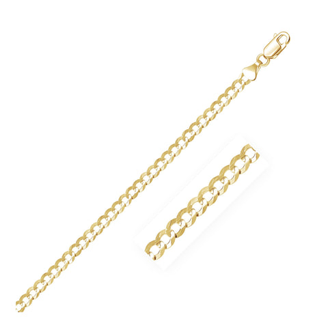 4.7mm 14k Yellow Gold Solid Curb Chain