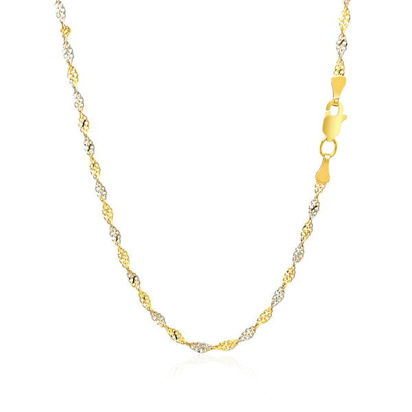 2.0mm 14k Two-Tone Gold Singapore Chain