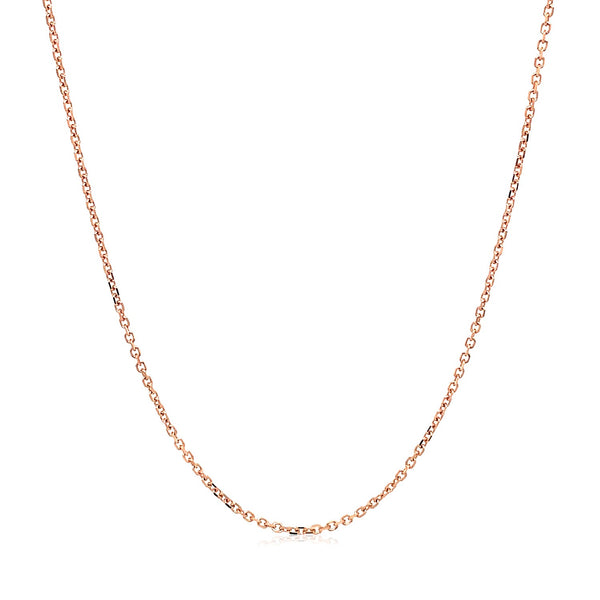 14k Rose Gold Diamond Cut Cable Link Chain 1.1mm