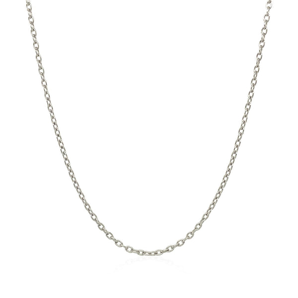 14k White Gold Round Cable Link Chain 1.5mm