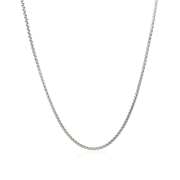 14k White Gold Round Box Chain 1.35 mm