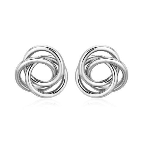 Polished Open Love Knot Earrings in Sterling Silver