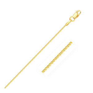 14k Yellow Gold Round Wheat Chain 1.0mm