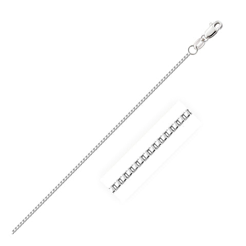 14k White Gold Octagonal Box Chain 1.0mm