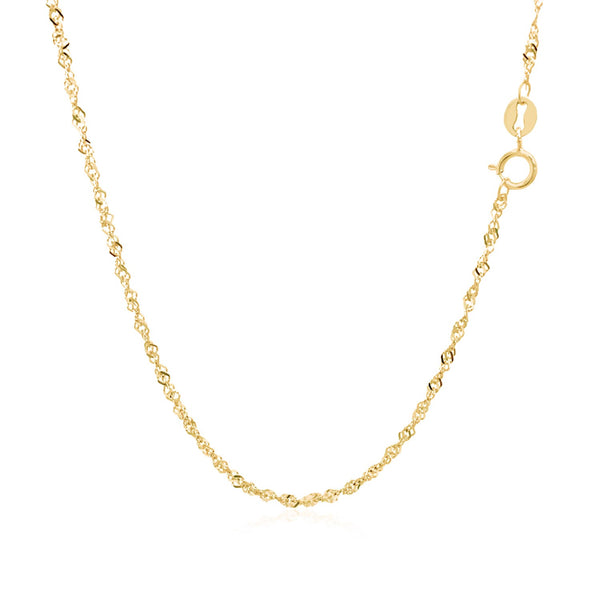 14k Yellow Gold Singapore Chain 1.5mm