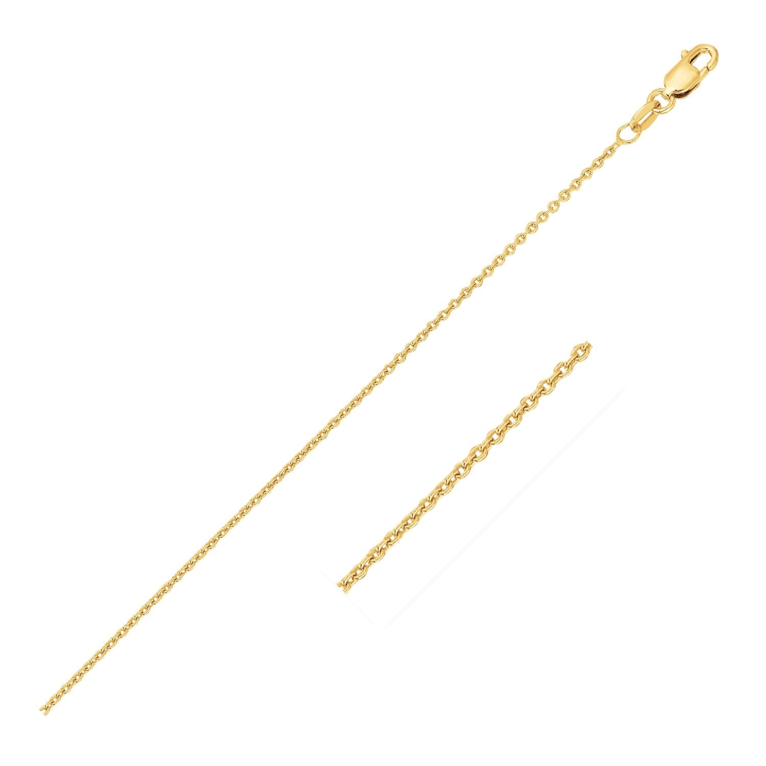 14k Yellow Gold Round Cable Link Chain 1.1mm