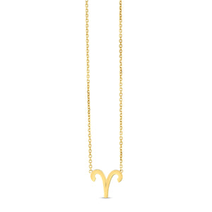 14K Yellow Gold Aries Necklace