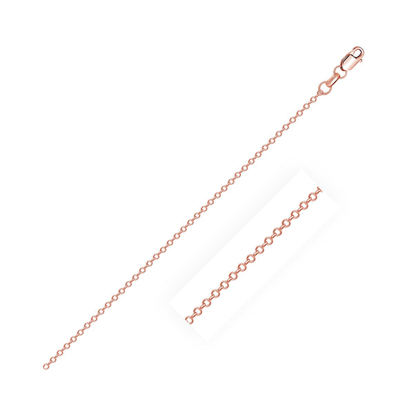 18k Rose Gold Diamond Cut Cable Link Chain 0.8mm