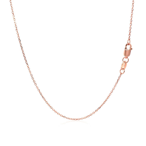 18k Rose Gold Diamond Cut Cable Link Chain 0.8mm