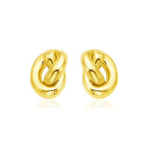 14k Yellow Gold Polished Knot Earrings